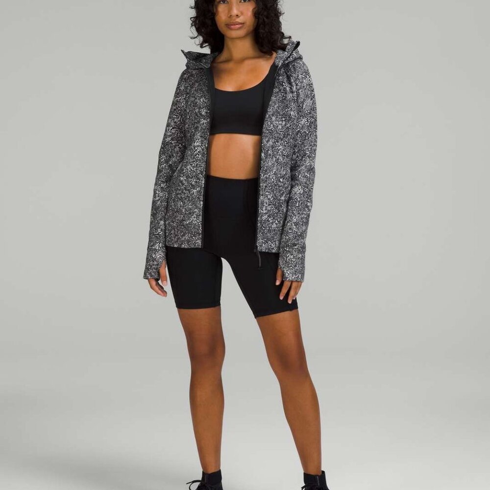 Lululemon Scuba Full Zip Hoodie Iced Wave White Black Size 8 - Picture 2 of 11